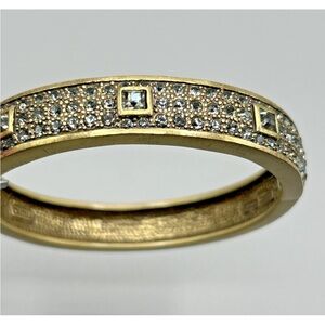 HEIDI DAUS Hinged Stackable Bracelet with Rhinestones, Dark Crystals